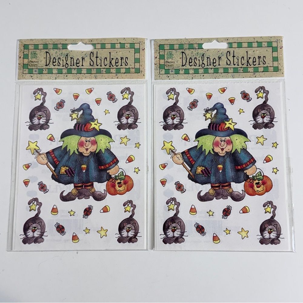 2 Provo Craft Halloween Witch & Cat Archival Sticker Set